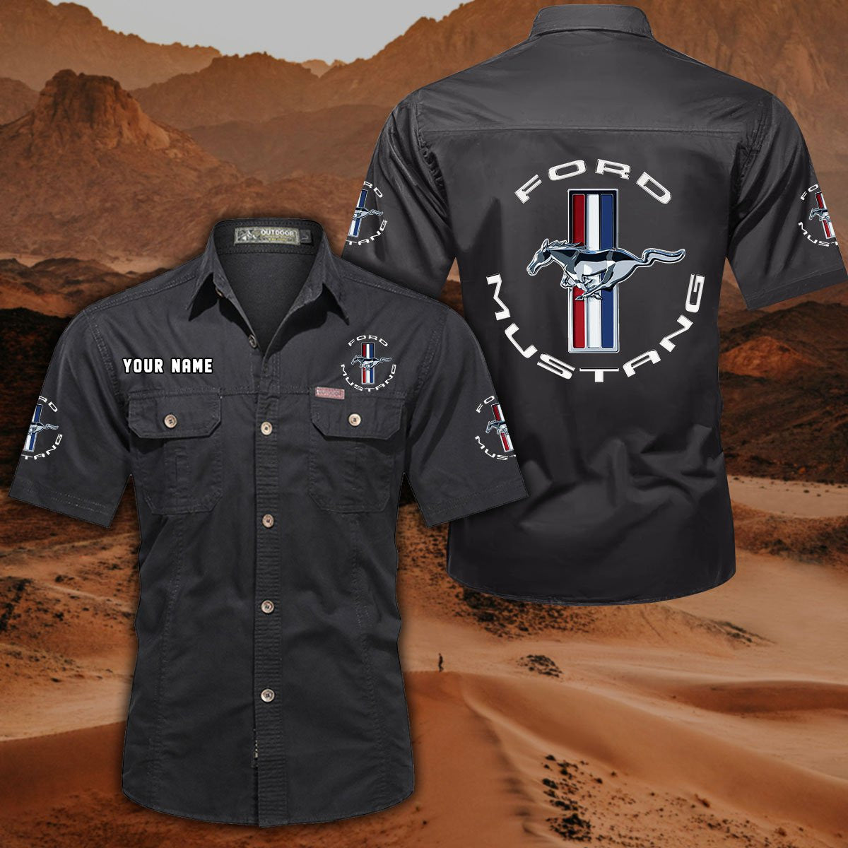 Ford Mustang FM DDQQB10014 Military Cargo Cotton Shirts