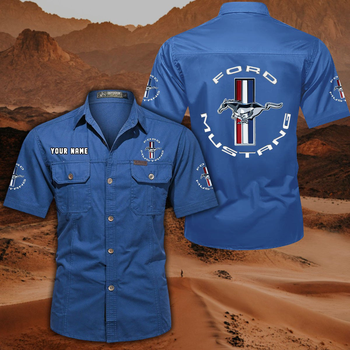 Ford Mustang FM DDQQB10014 Military Cargo Cotton Shirts