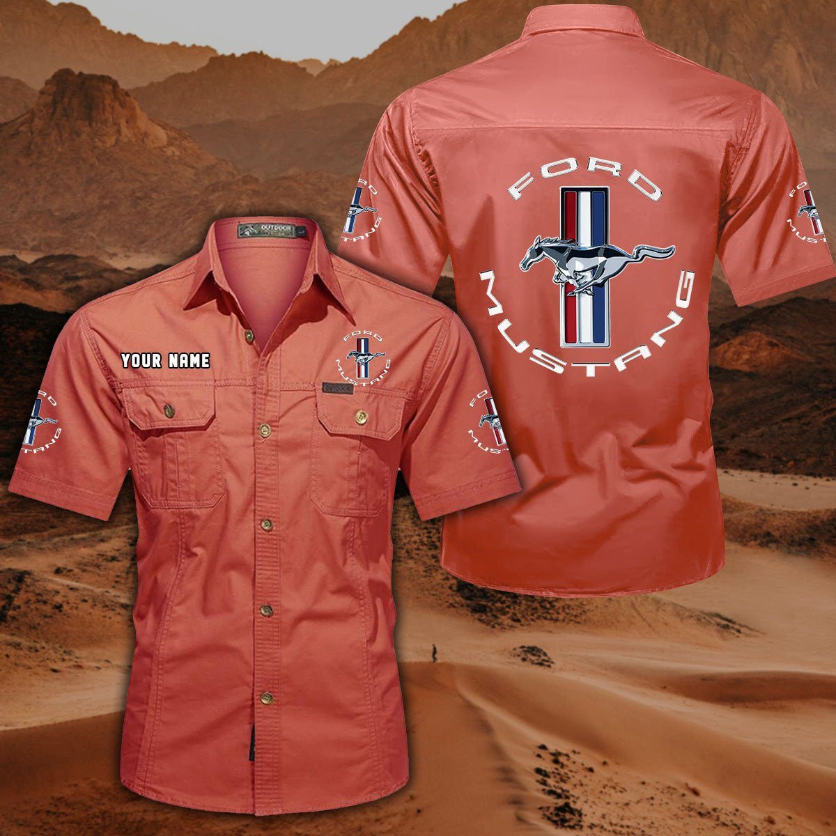 Ford Mustang FM DDQQB10014 Military Cargo Cotton Shirts