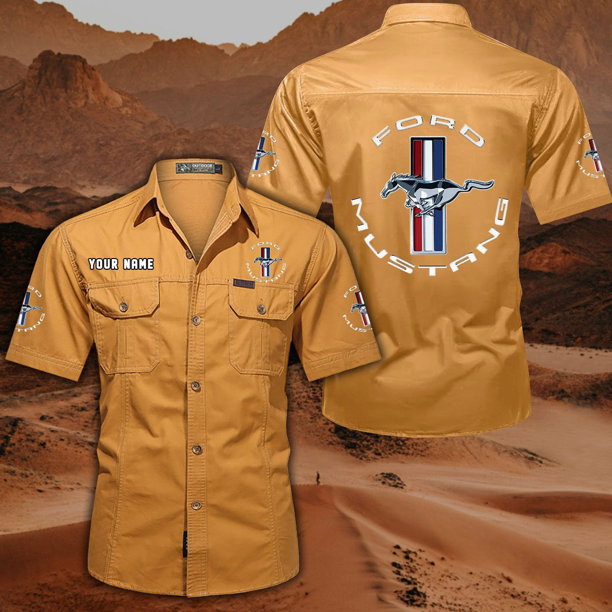 Ford Mustang FM DDQQB10014 Military Cargo Cotton Shirts