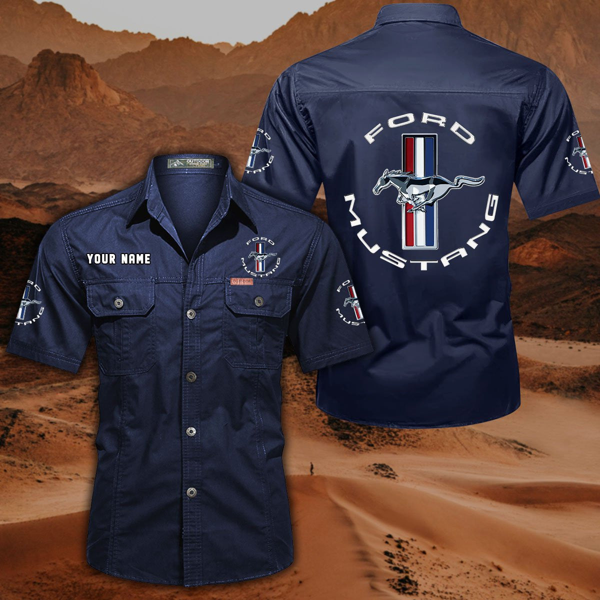 Ford Mustang FM DDQQB10014 Military Cargo Cotton Shirts
