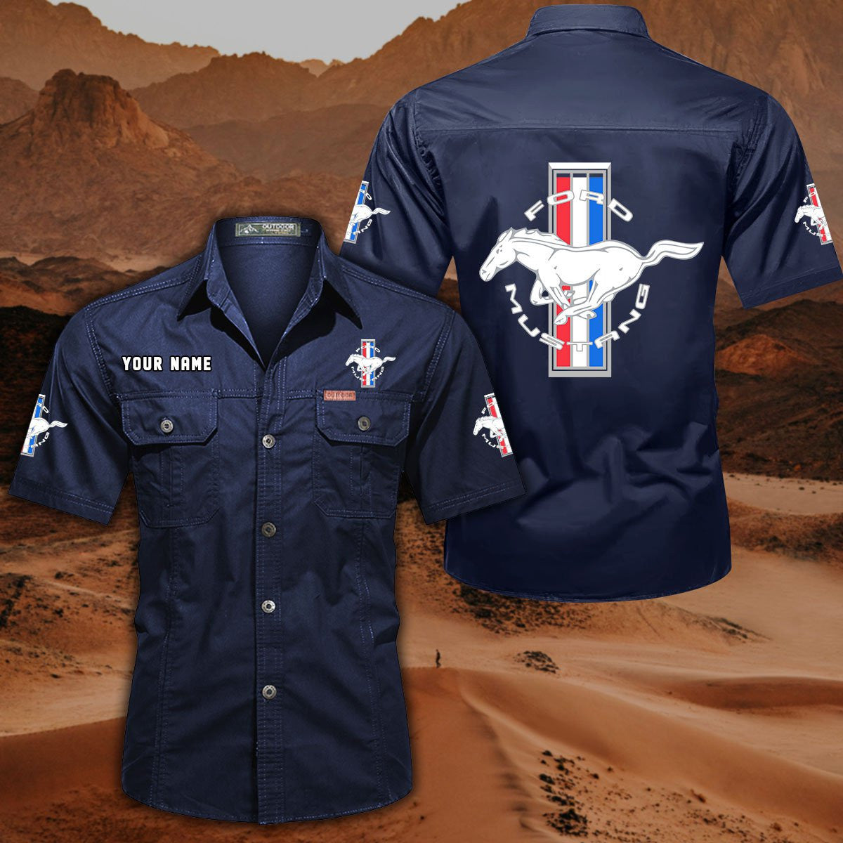 Ford Mustang FM DDQQB10015 Military Cargo Cotton Shirts