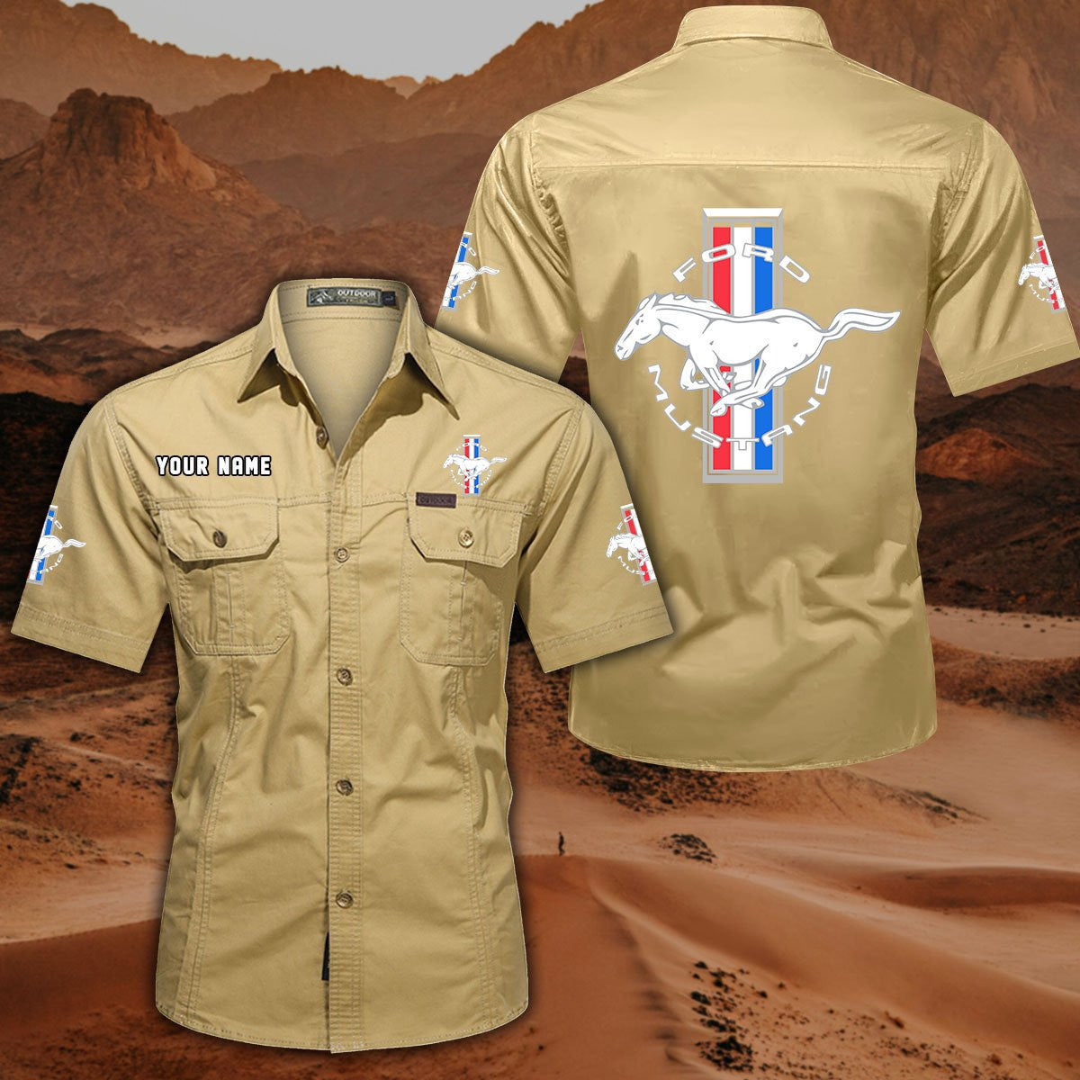Ford Mustang FM DDQQB10015 Military Cargo Cotton Shirts