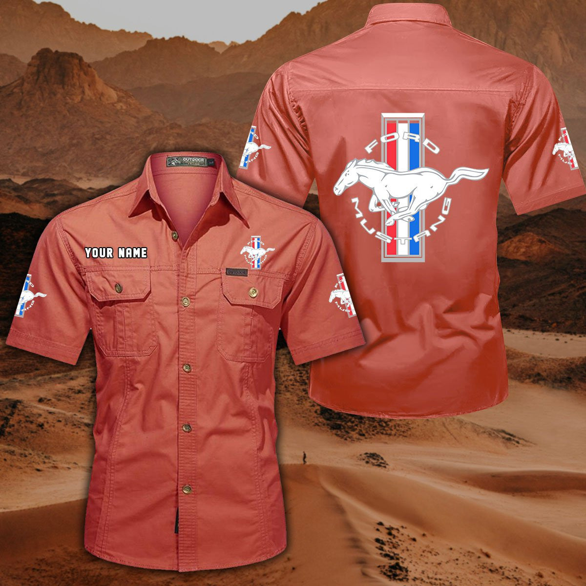 Ford Mustang FM DDQQB10015 Military Cargo Cotton Shirts