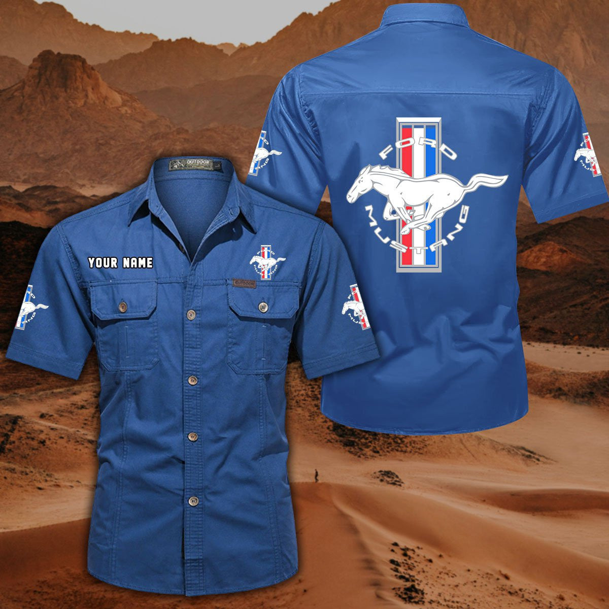 Ford Mustang FM DDQQB10015 Military Cargo Cotton Shirts