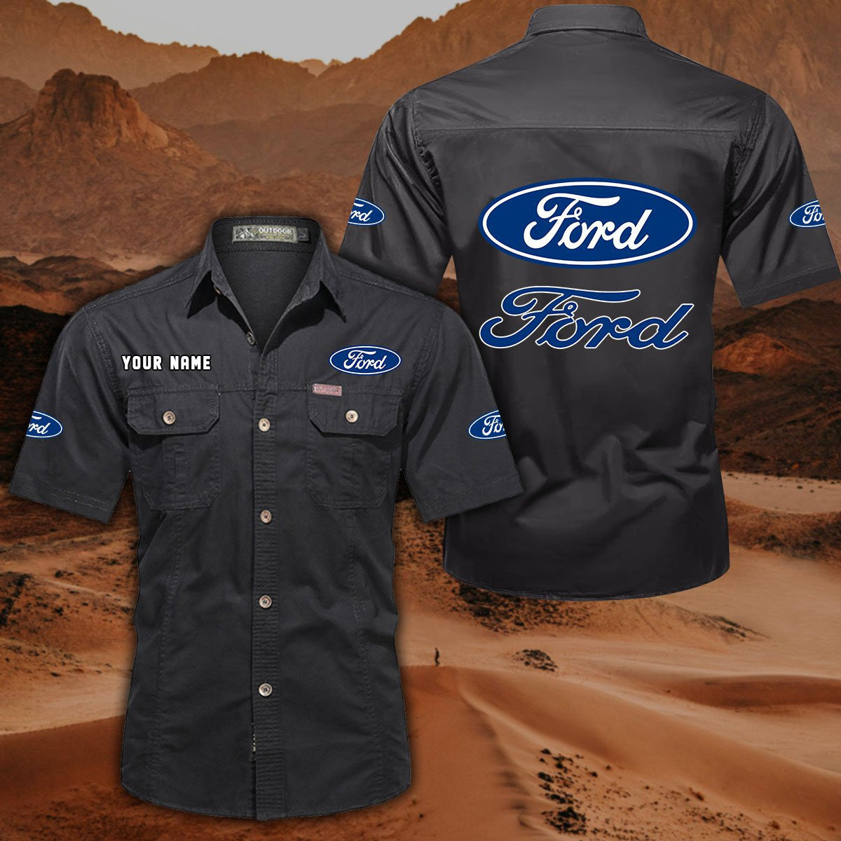 Ford DDQQB10011 Military Cargo Cotton Shirts