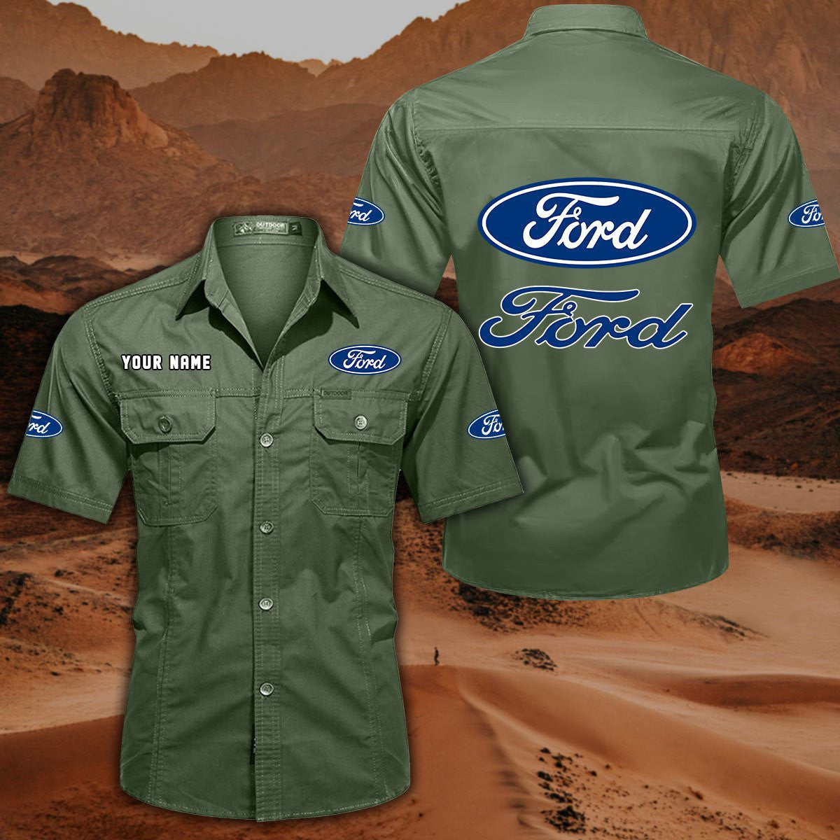 Ford DDQQB10011 Military Cargo Cotton Shirts