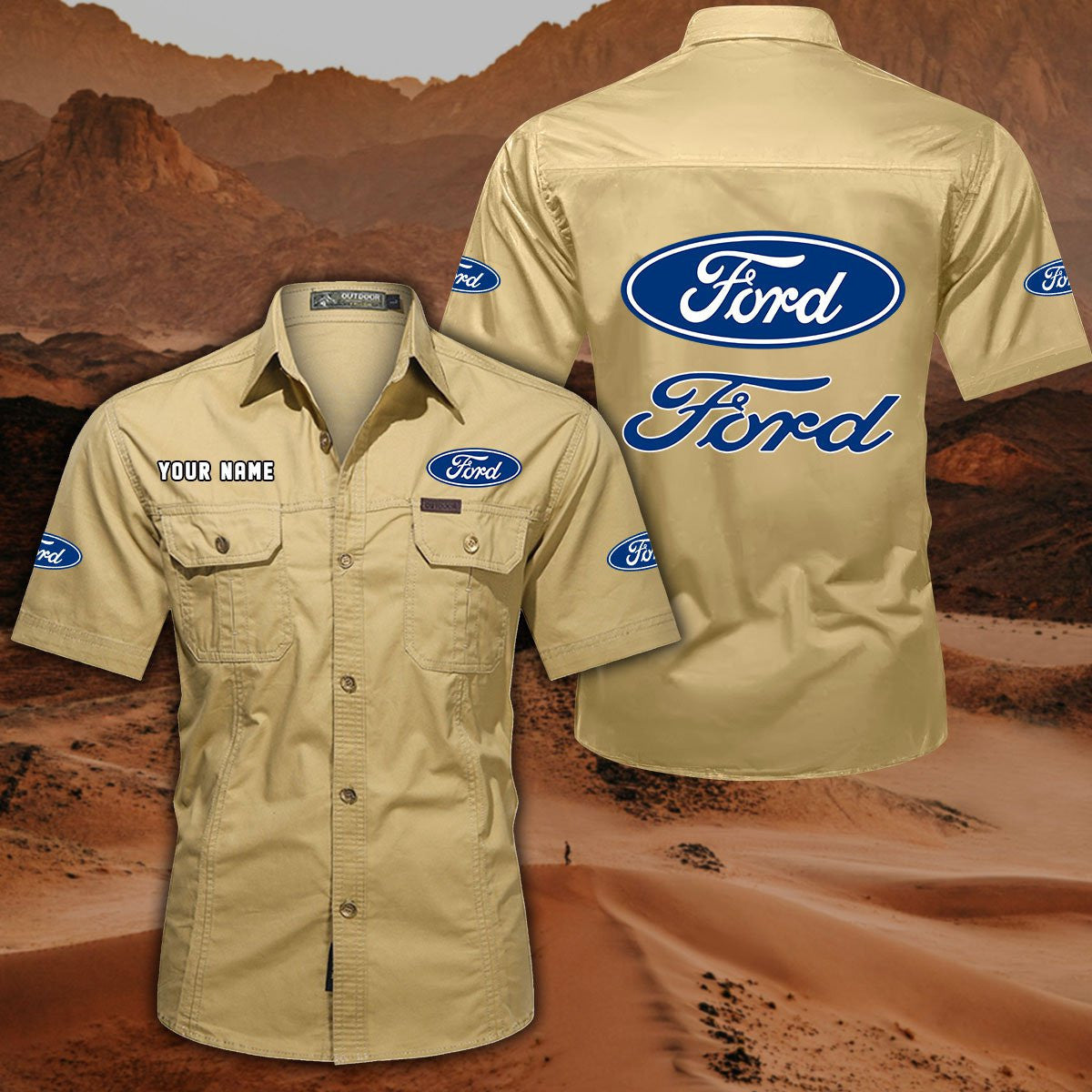 Ford DDQQB10011 Military Cargo Cotton Shirts