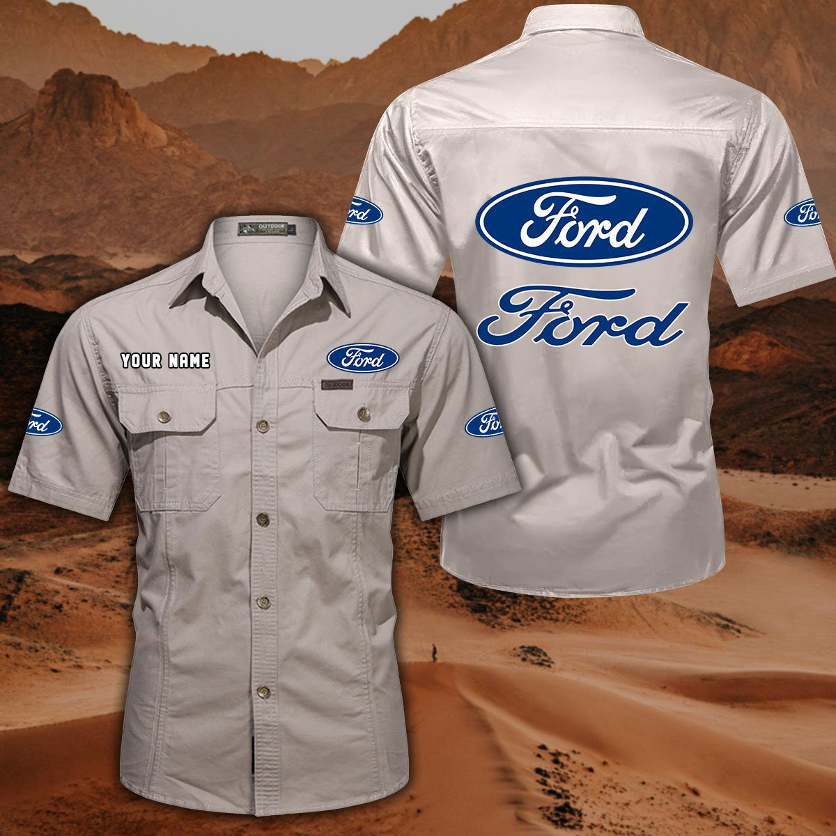 Ford DDQQB10011 Military Cargo Cotton Shirts
