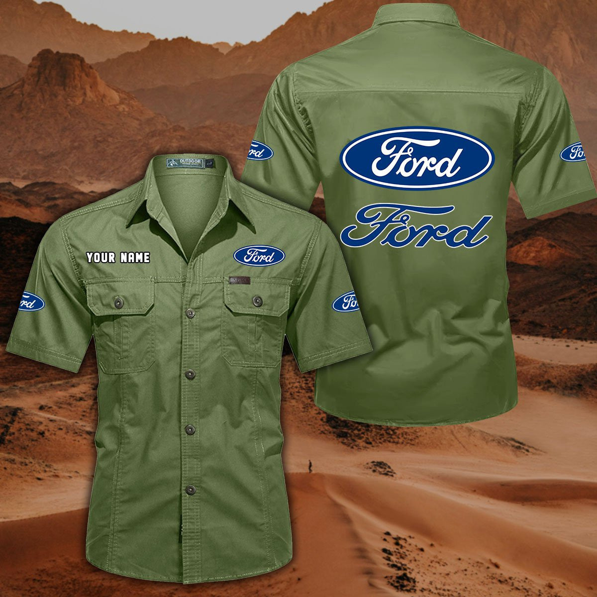 Ford DDQQB10011 Military Cargo Cotton Shirts