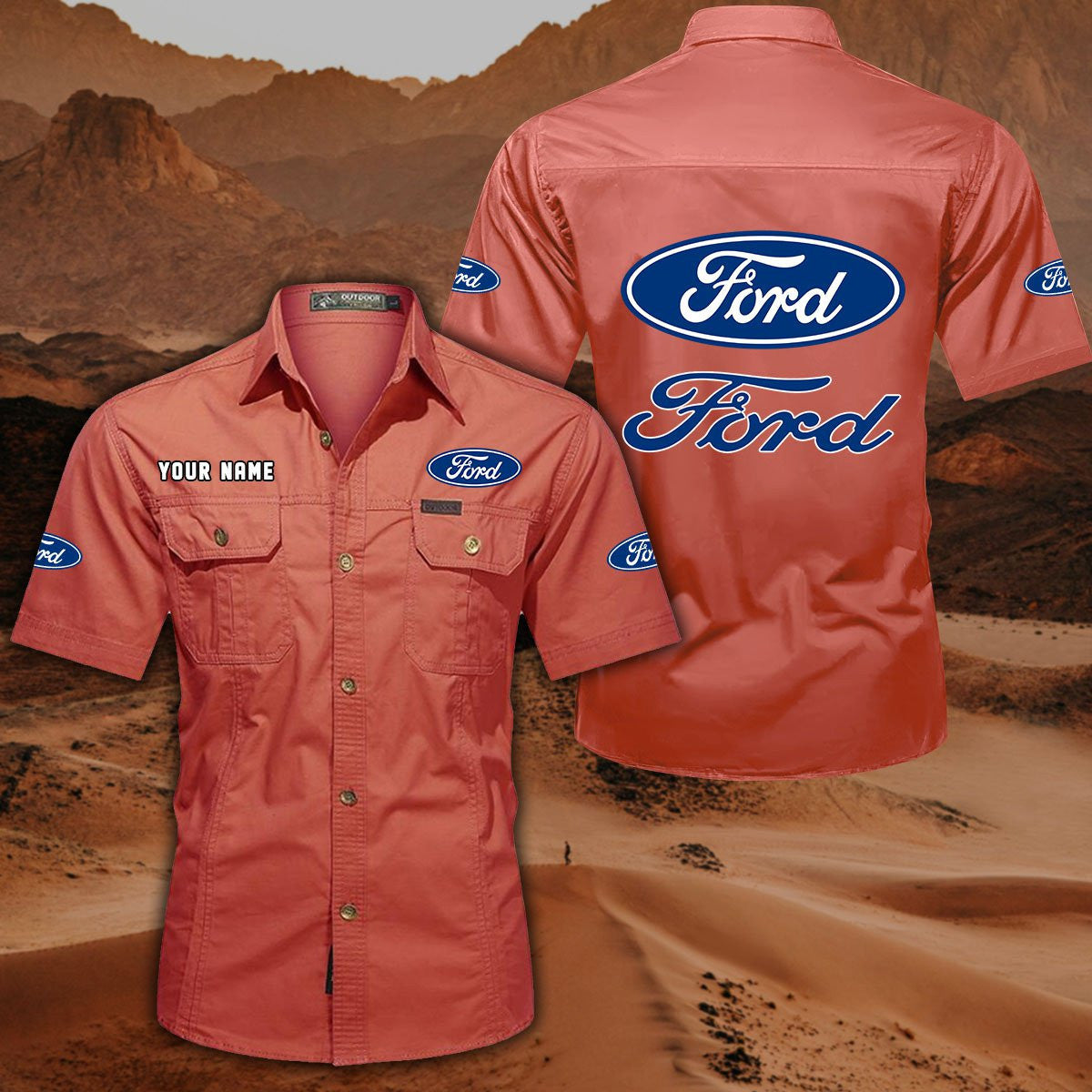 Ford DDQQB10011 Military Cargo Cotton Shirts