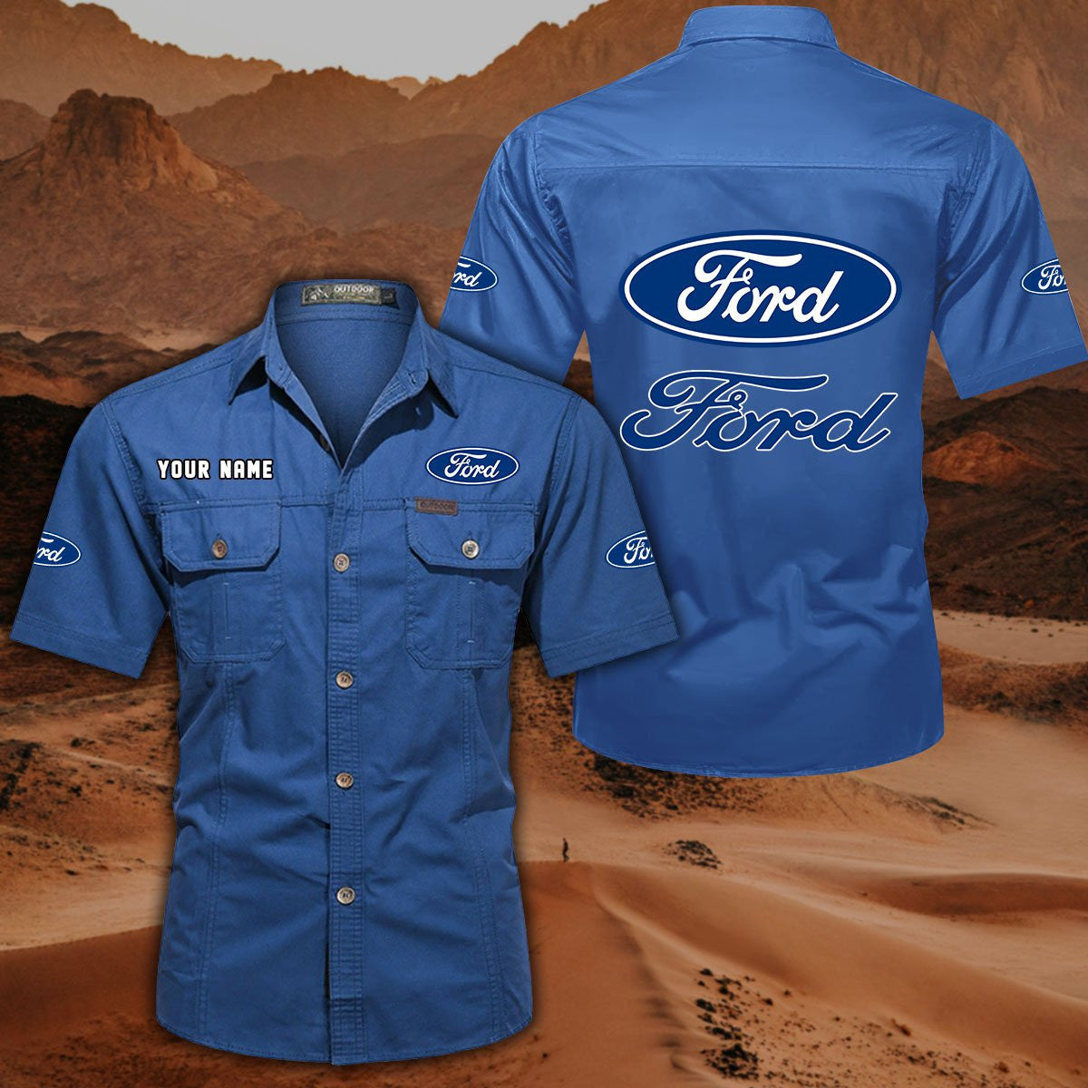 Ford DDQQB10011 Military Cargo Cotton Shirts