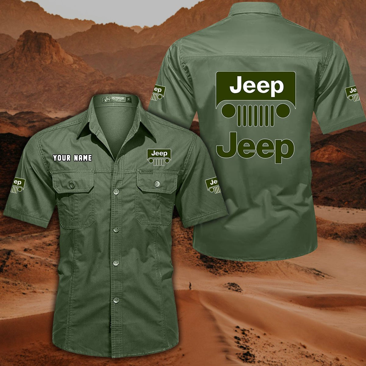 Custom Name JP DDQQB10120 Military Cargo Cotton Shirts