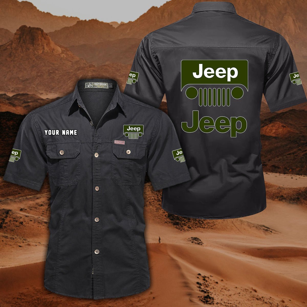 Custom Name JP DDQQB10120 Military Cargo Cotton Shirts