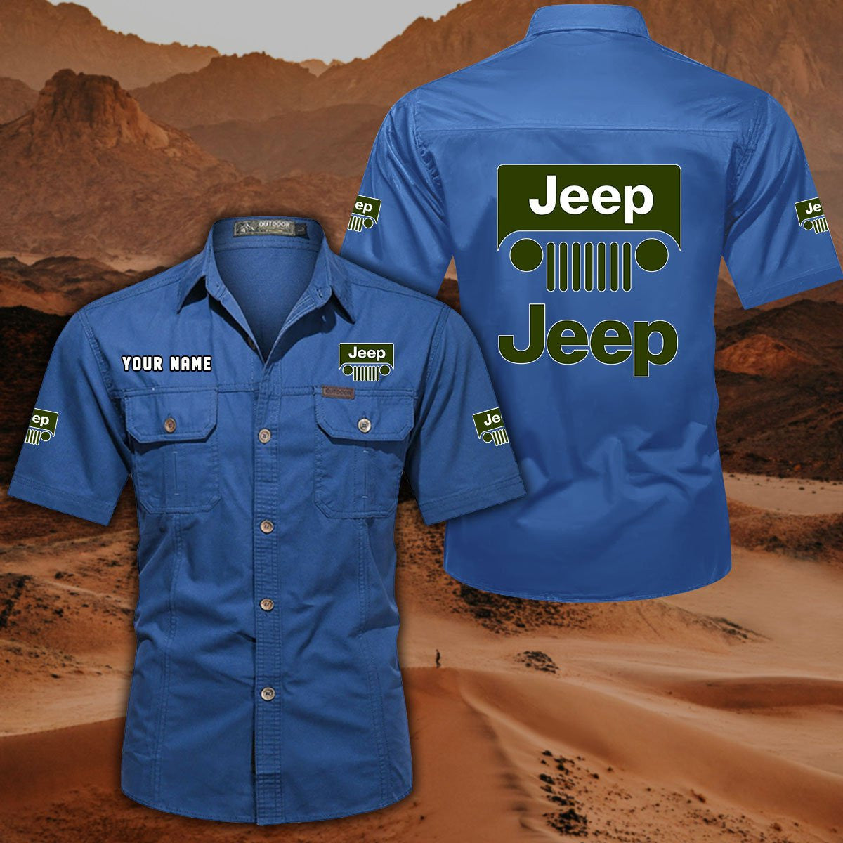 Custom Name JP DDQQB10120 Military Cargo Cotton Shirts