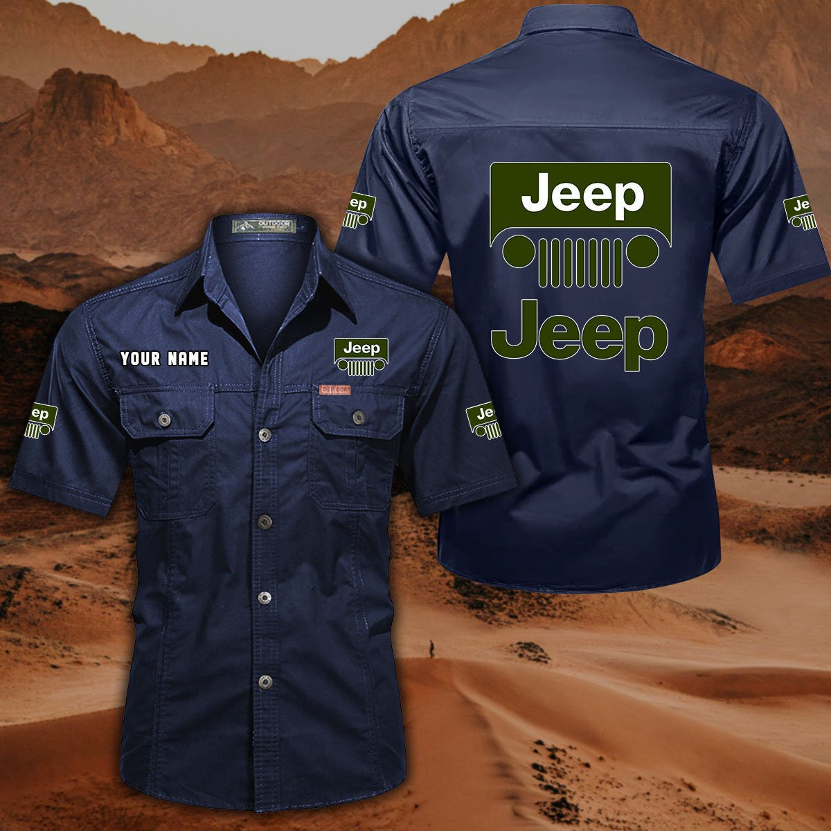 Custom Name JP DDQQB10120 Military Cargo Cotton Shirts