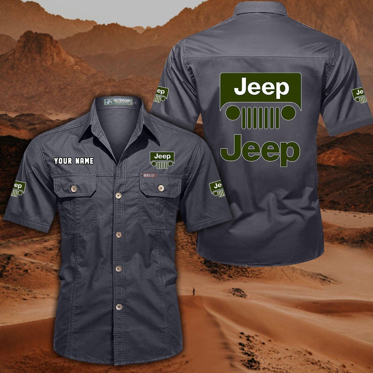 Custom Name JP DDQQB10120 Military Cargo Cotton Shirts