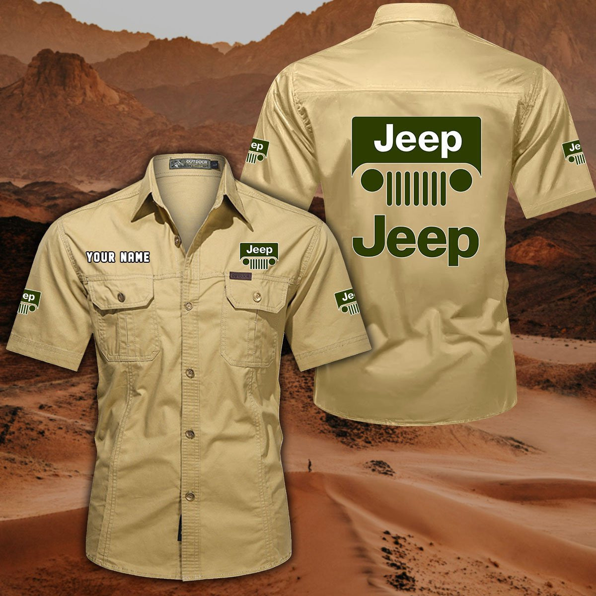 Custom Name JP DDQQB10120 Military Cargo Cotton Shirts