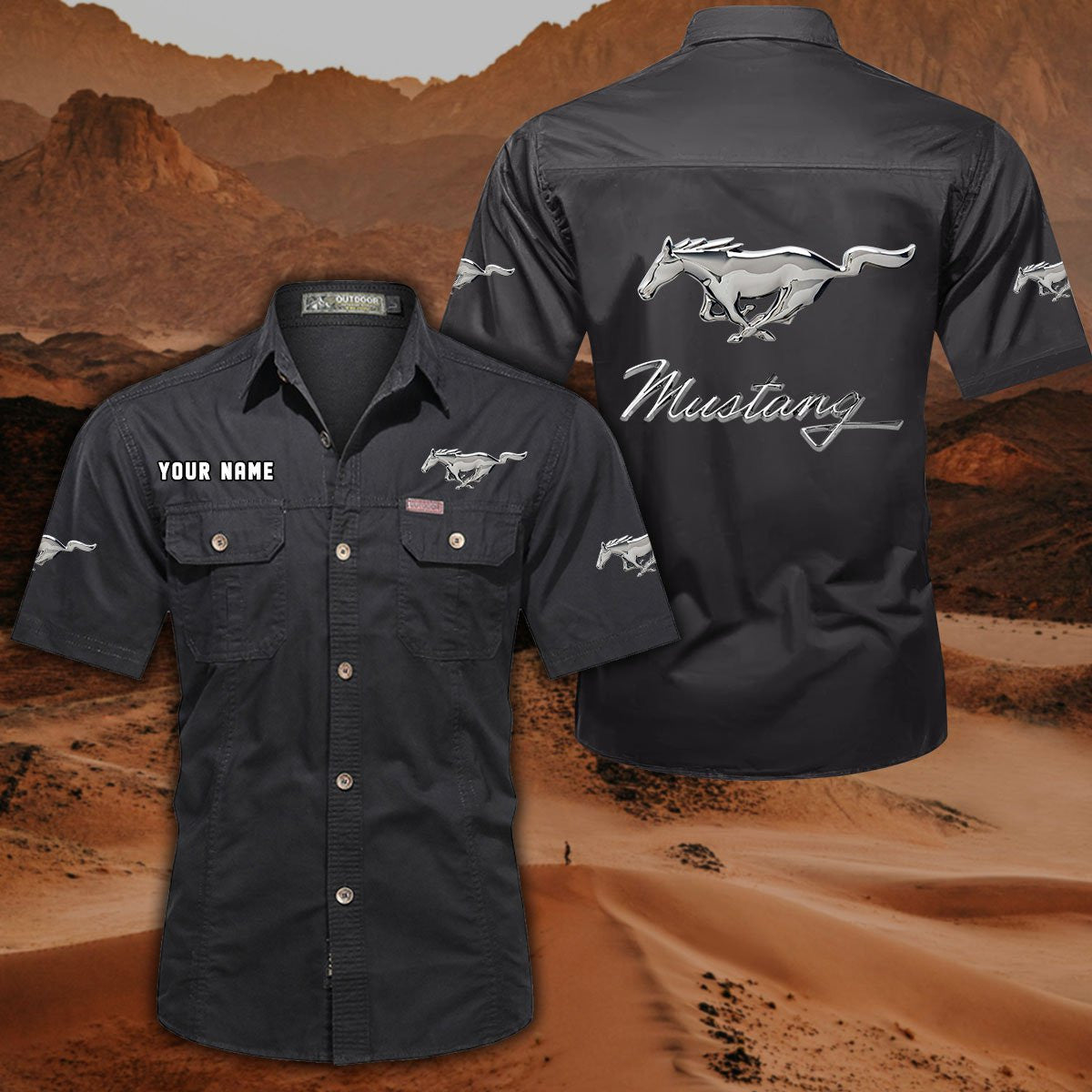 Ford Mustang FM DDQQB10013 Military Cargo Cotton Shirts