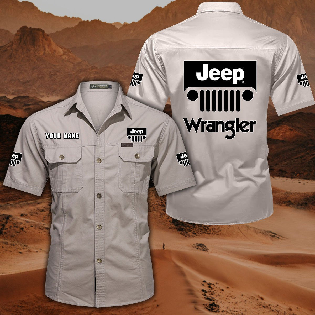 Custom Name JP Wrangler DDQQB10121 Military Cargo Cotton Shirts