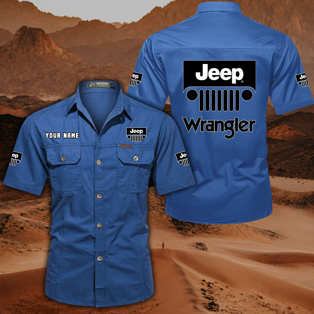 Custom Name JP Wrangler DDQQB10121 Military Cargo Cotton Shirts