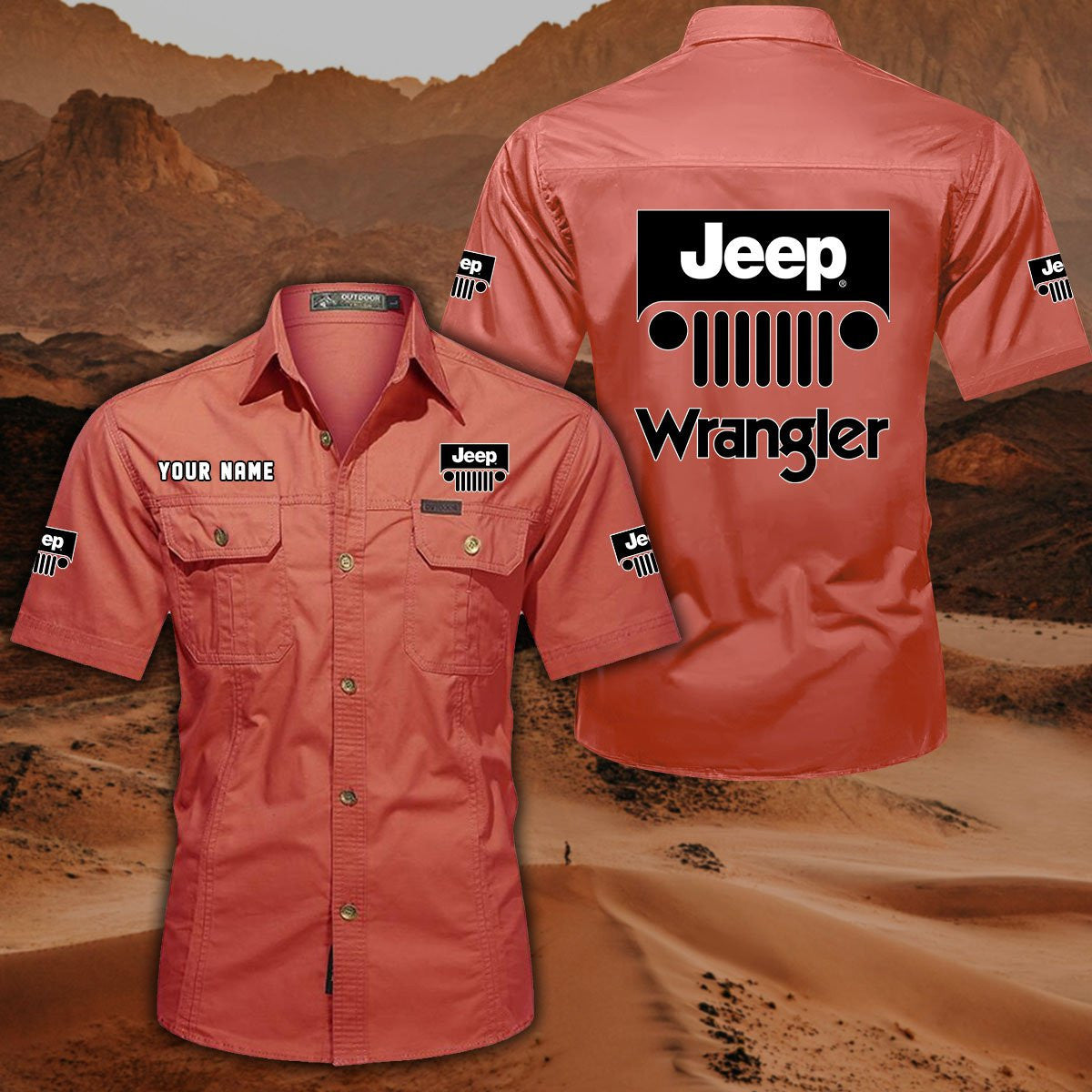 Custom Name JP Wrangler DDQQB10121 Military Cargo Cotton Shirts