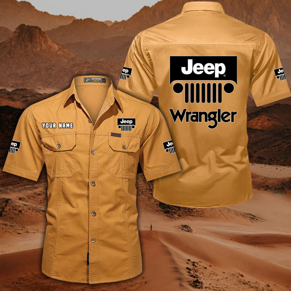 Custom Name JP Wrangler DDQQB10121 Military Cargo Cotton Shirts