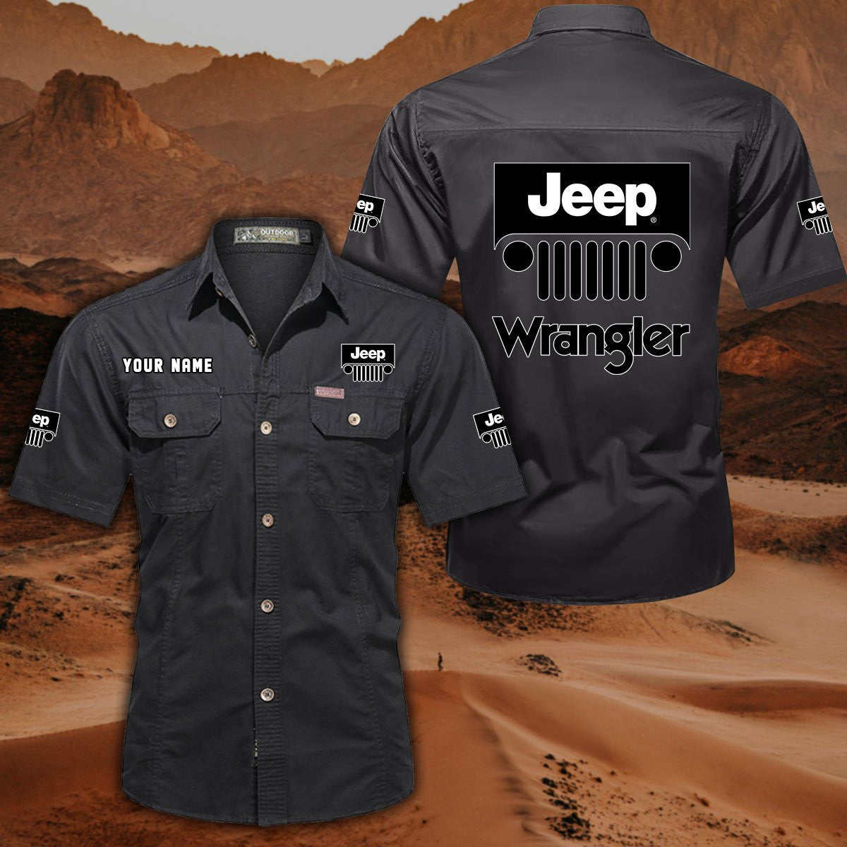 Custom Name JP Wrangler DDQQB10121 Military Cargo Cotton Shirts