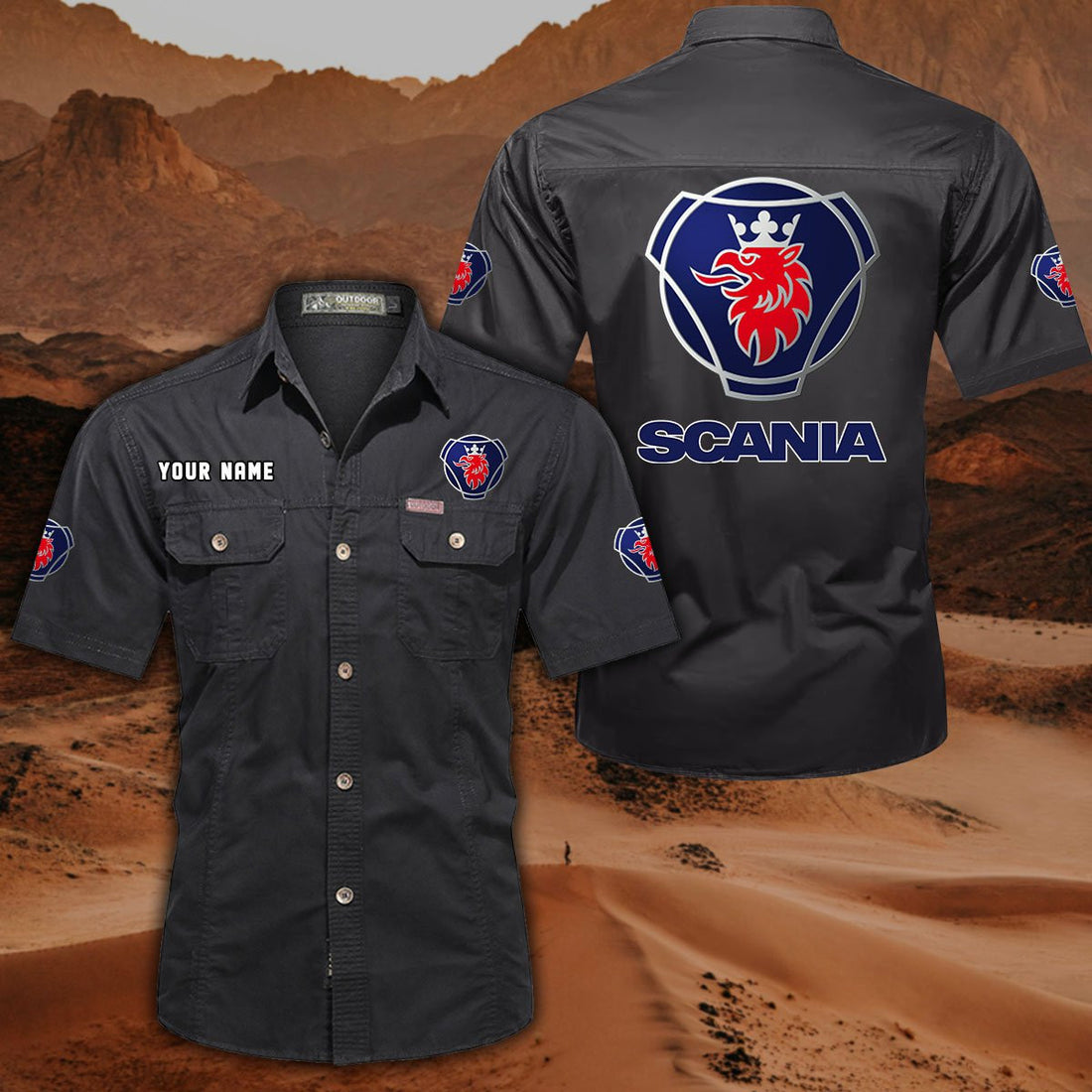 SCN DDQQB10080 Military Cargo Cotton Shirts