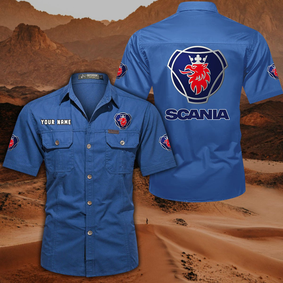 SCN DDQQB10080 Military Cargo Cotton Shirts