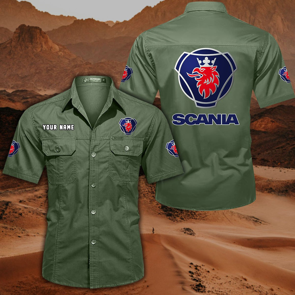 SCN DDQQB10080 Military Cargo Cotton Shirts