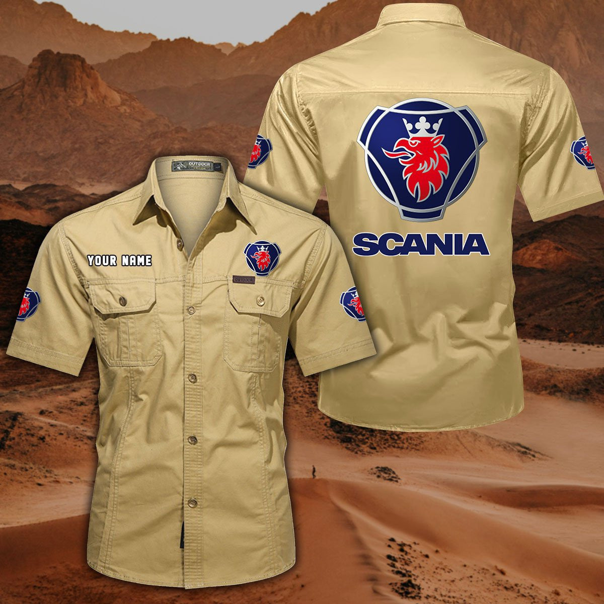 SCN DDQQB10080 Military Cargo Cotton Shirts