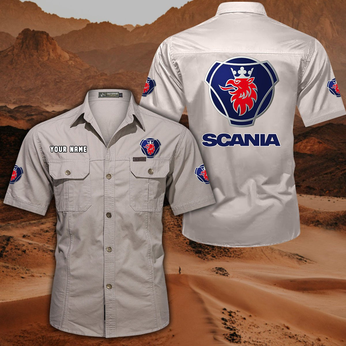 SCN DDQQB10080 Military Cargo Cotton Shirts