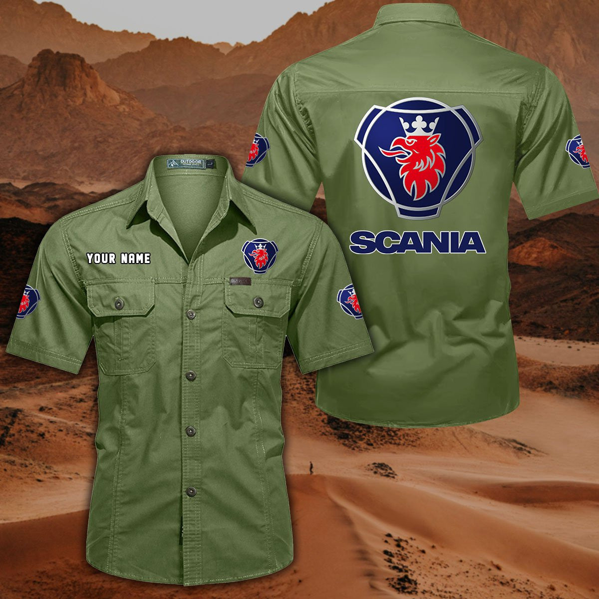 SCN DDQQB10080 Military Cargo Cotton Shirts