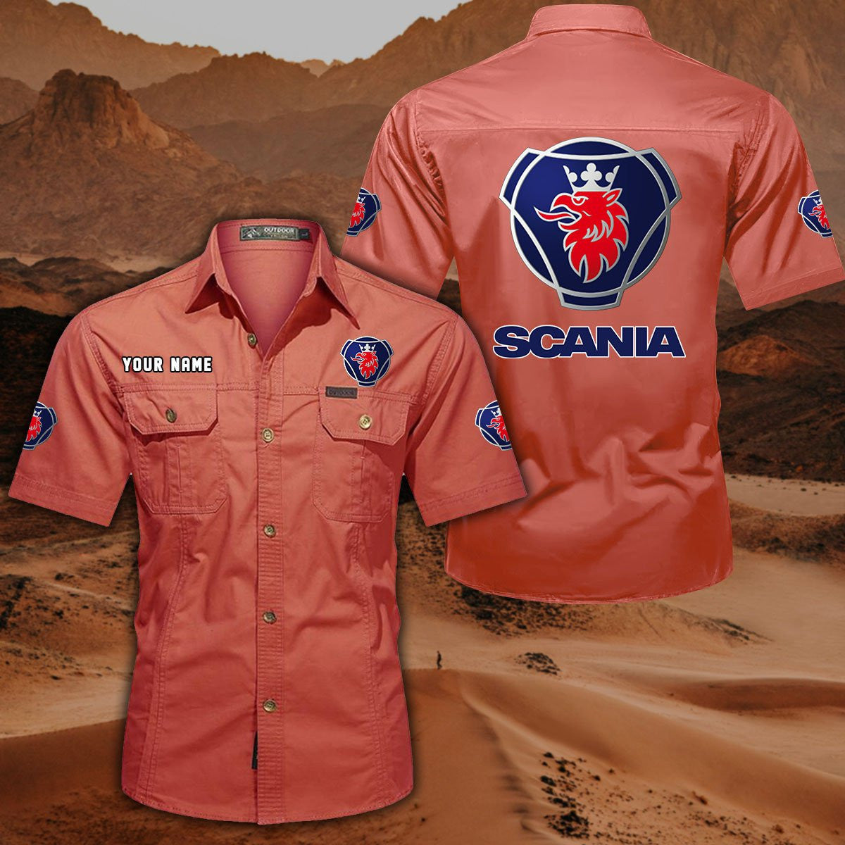 SCN DDQQB10080 Military Cargo Cotton Shirts