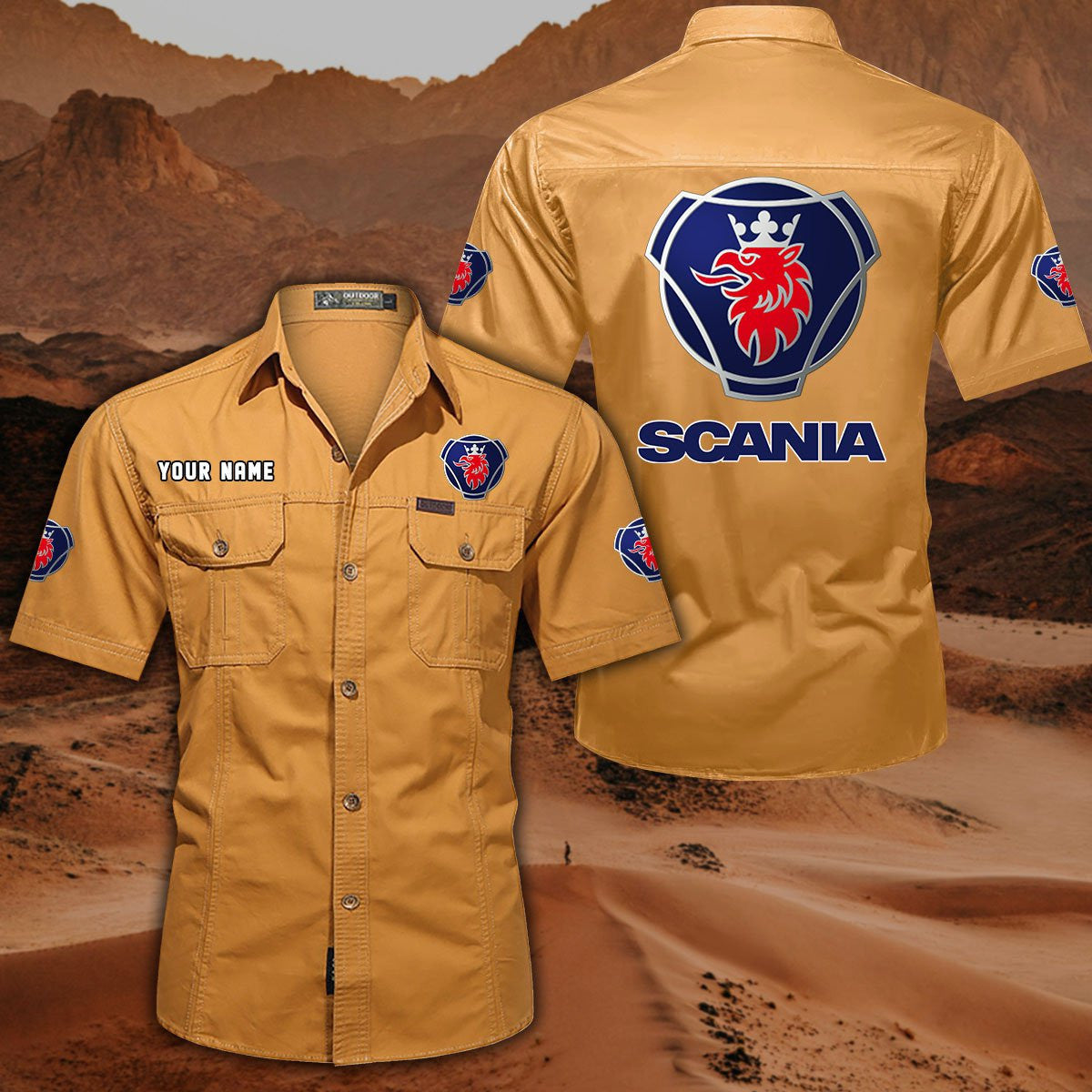SCN DDQQB10080 Military Cargo Cotton Shirts