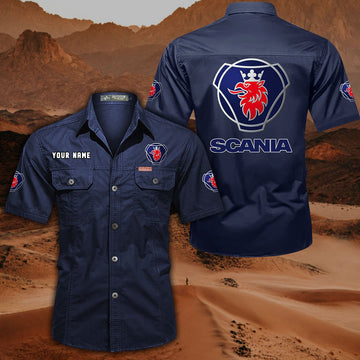 SCN DDQQB10080 Military Cargo Cotton Shirts