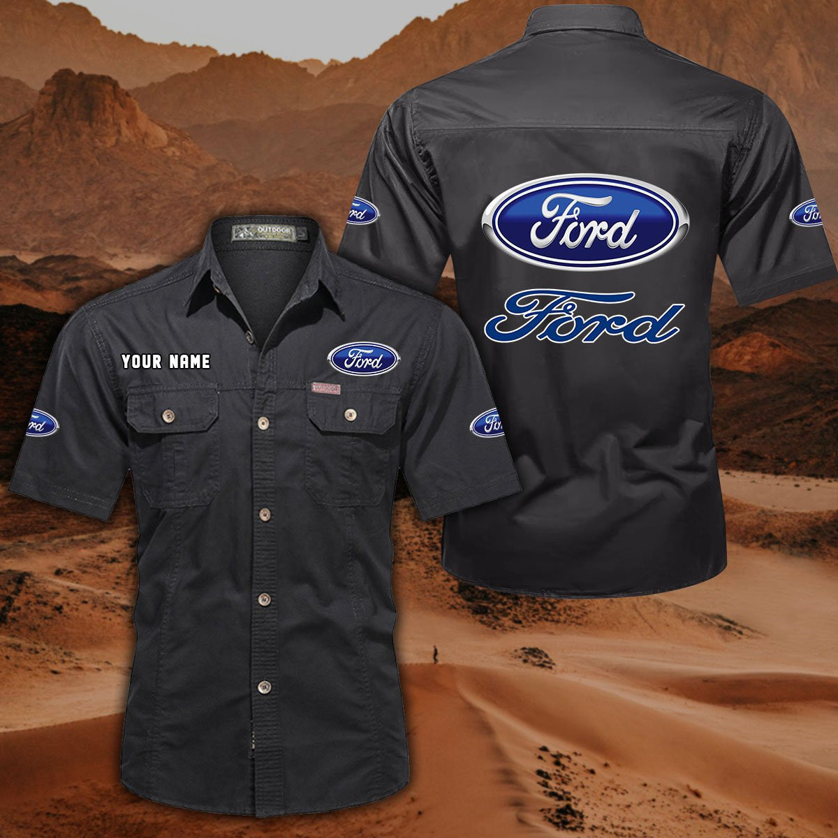FD DDQQB10010 Military Cargo Cotton Shirts