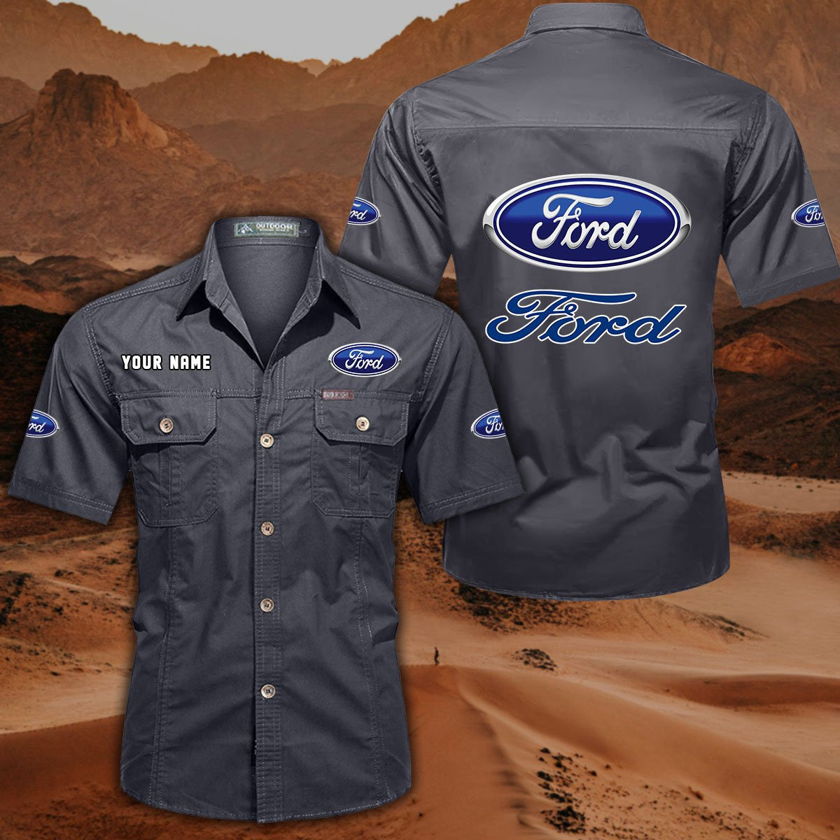 FD DDQQB10010 Military Cargo Cotton Shirts