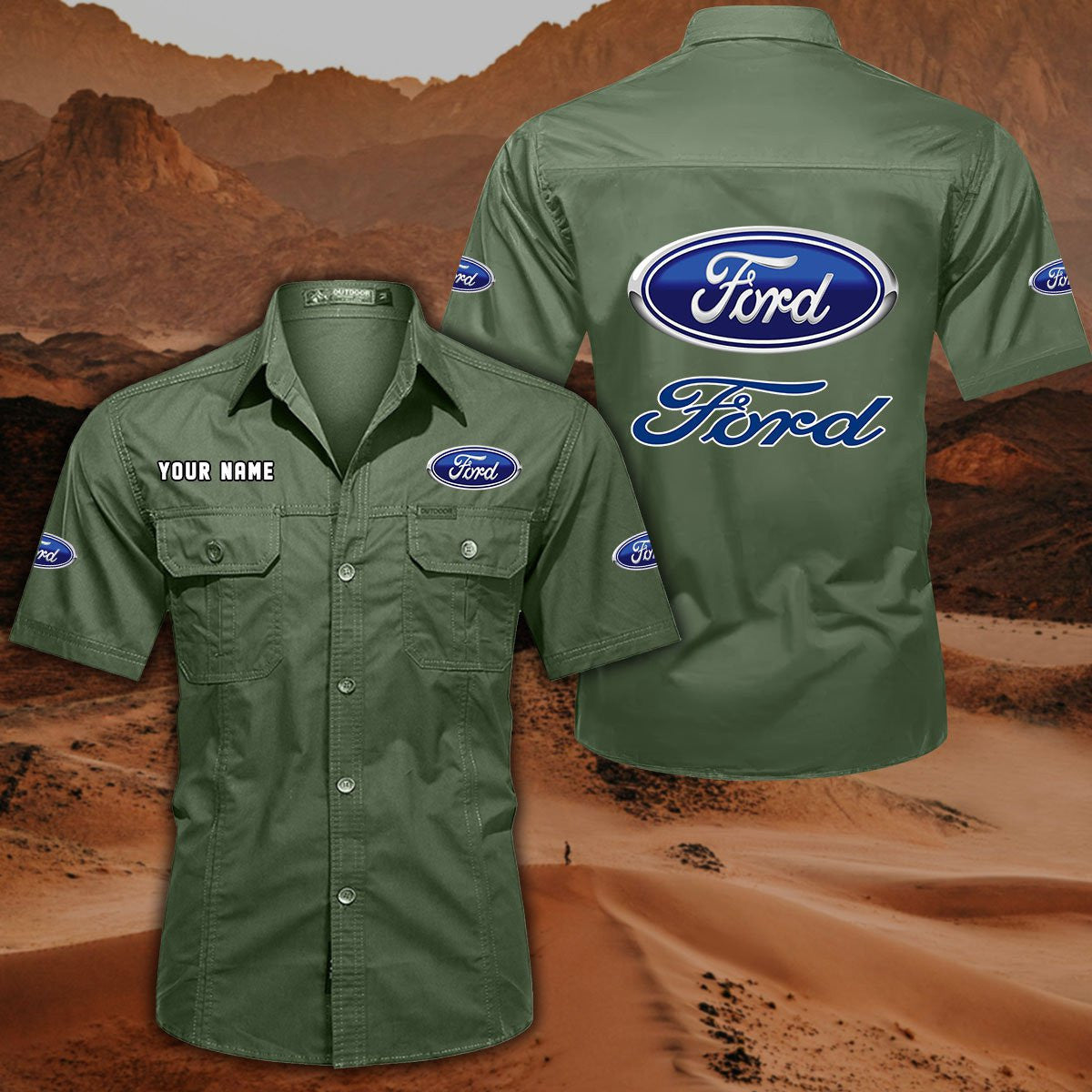 FD DDQQB10010 Military Cargo Cotton Shirts