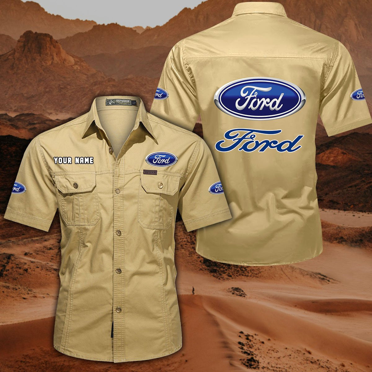 FD DDQQB10010 Military Cargo Cotton Shirts
