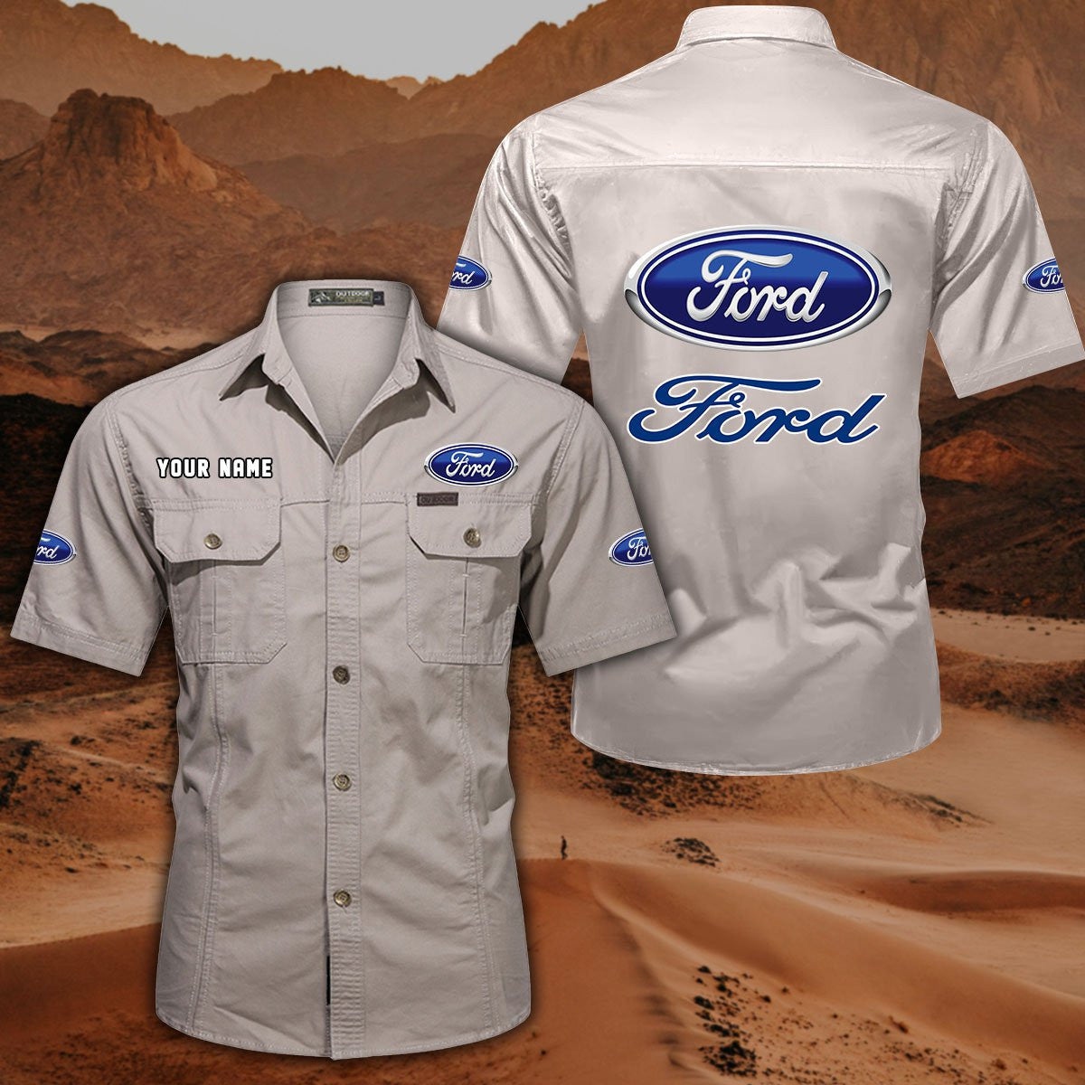 FD DDQQB10010 Military Cargo Cotton Shirts