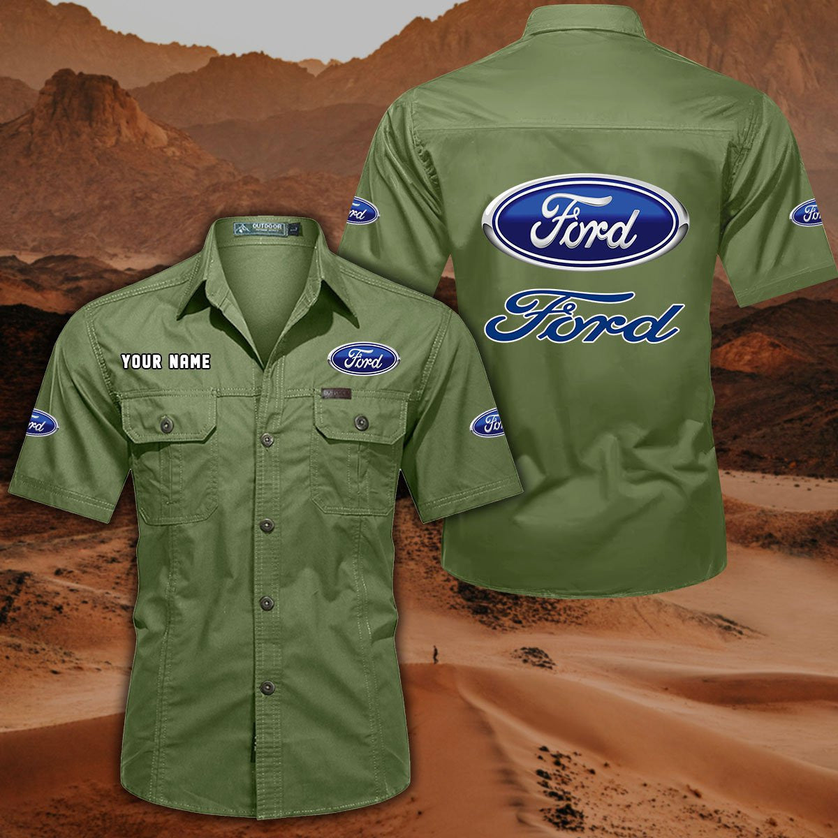 FD DDQQB10010 Military Cargo Cotton Shirts