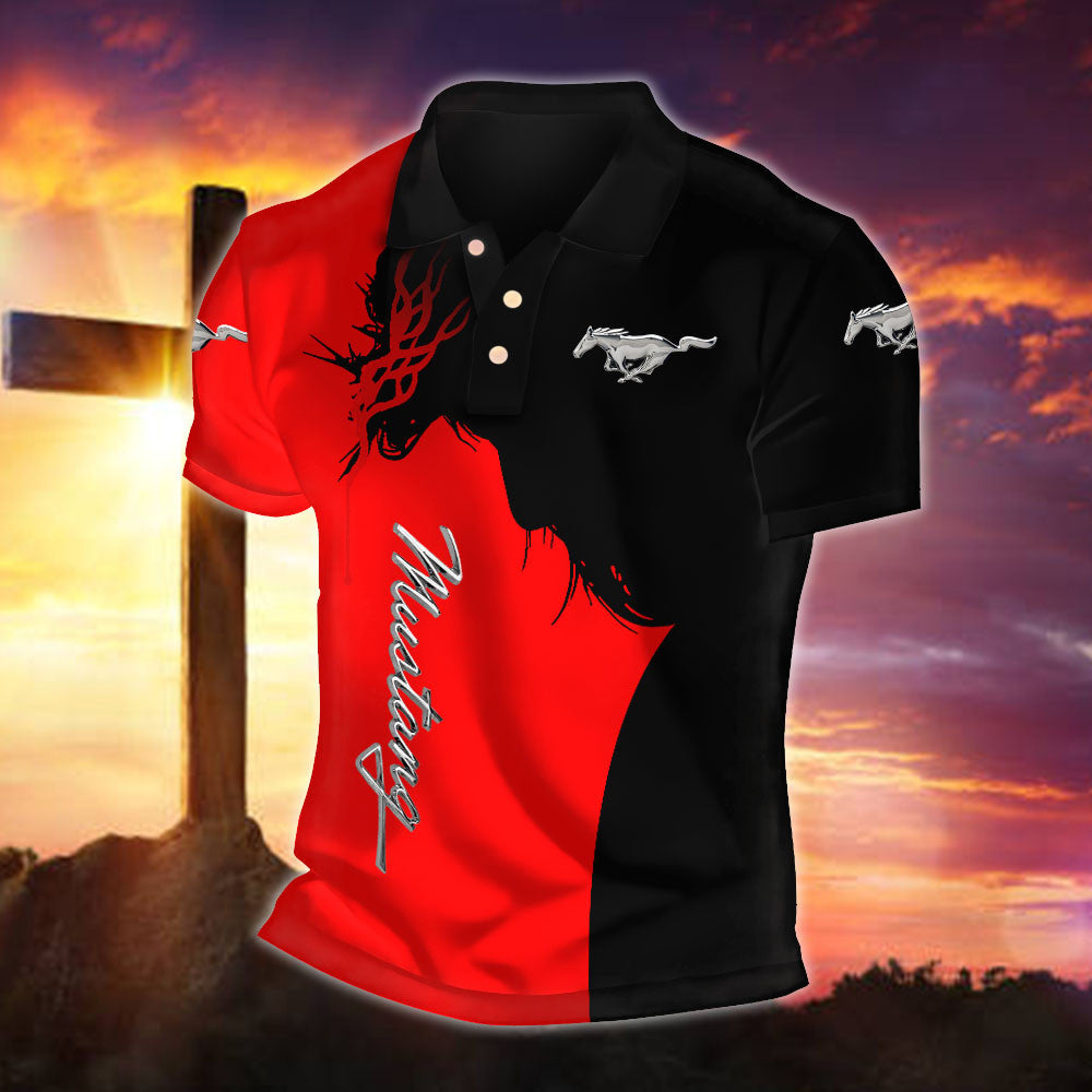 Ford Mustang FM WINA30013 Fueled by Faith Polo Shirt