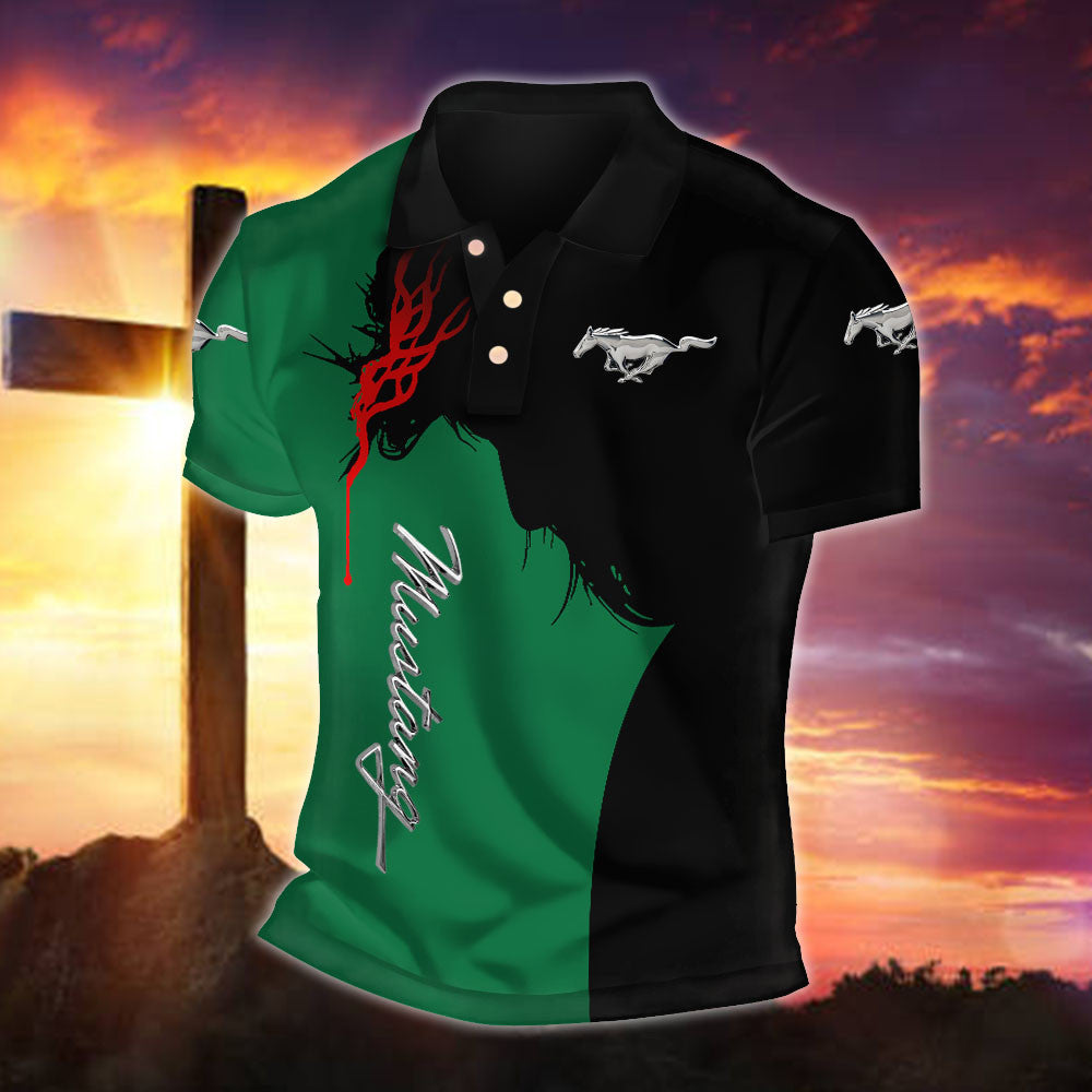 Ford Mustang FM WINA30013 Fueled by Faith Polo Shirt