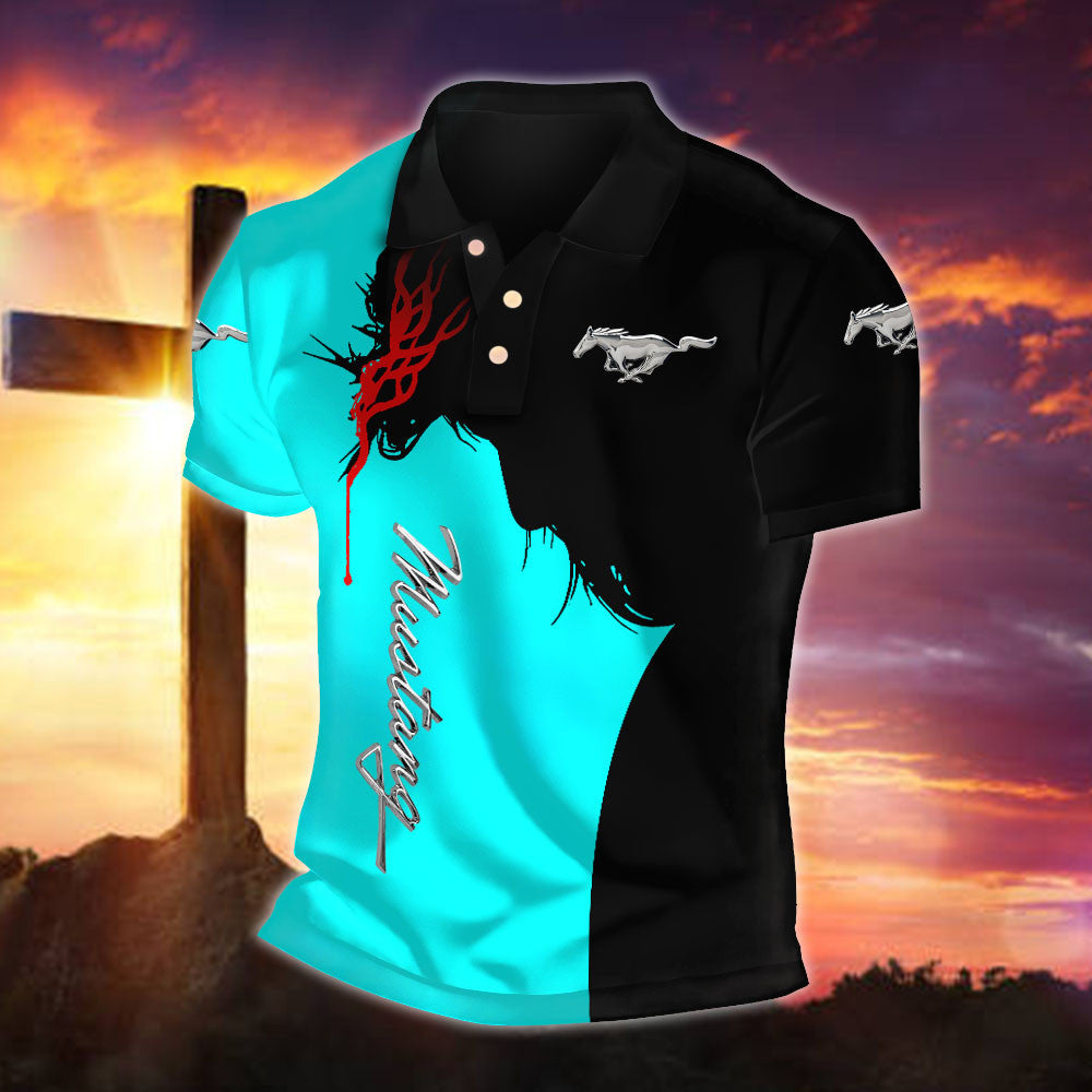 Ford Mustang FM WINA30013 Fueled by Faith Polo Shirt