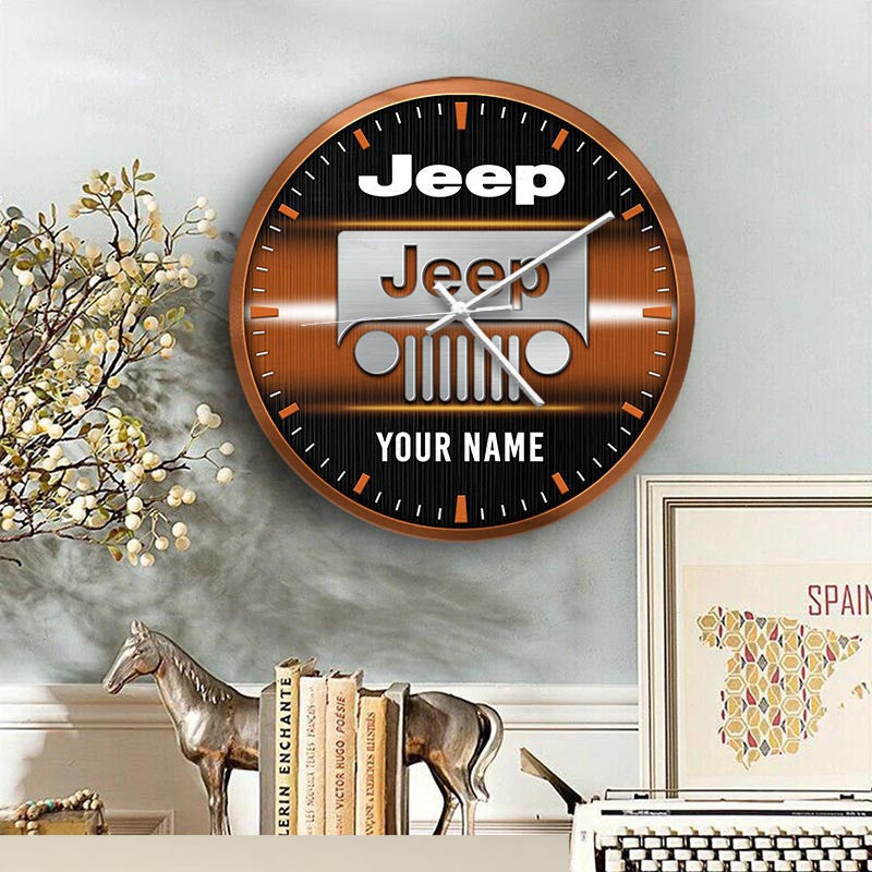 Custom Name JP DMHZ1464 Wooden Wall Clock Multicolor