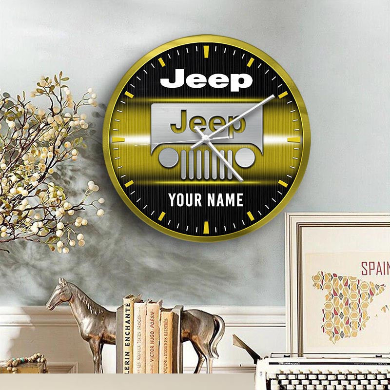 Custom Name JP DMHZ1464 Wooden Wall Clock Multicolor