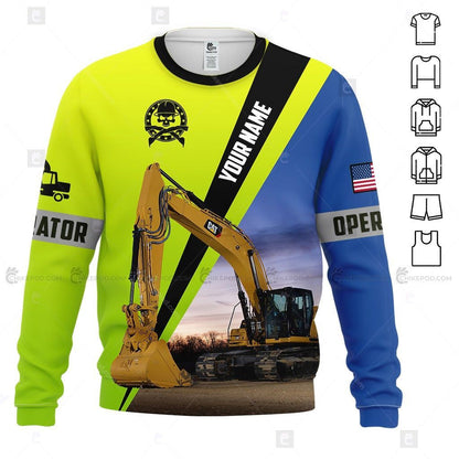 Green Heavy Equipment 3D All Over Printed Clothes HE62