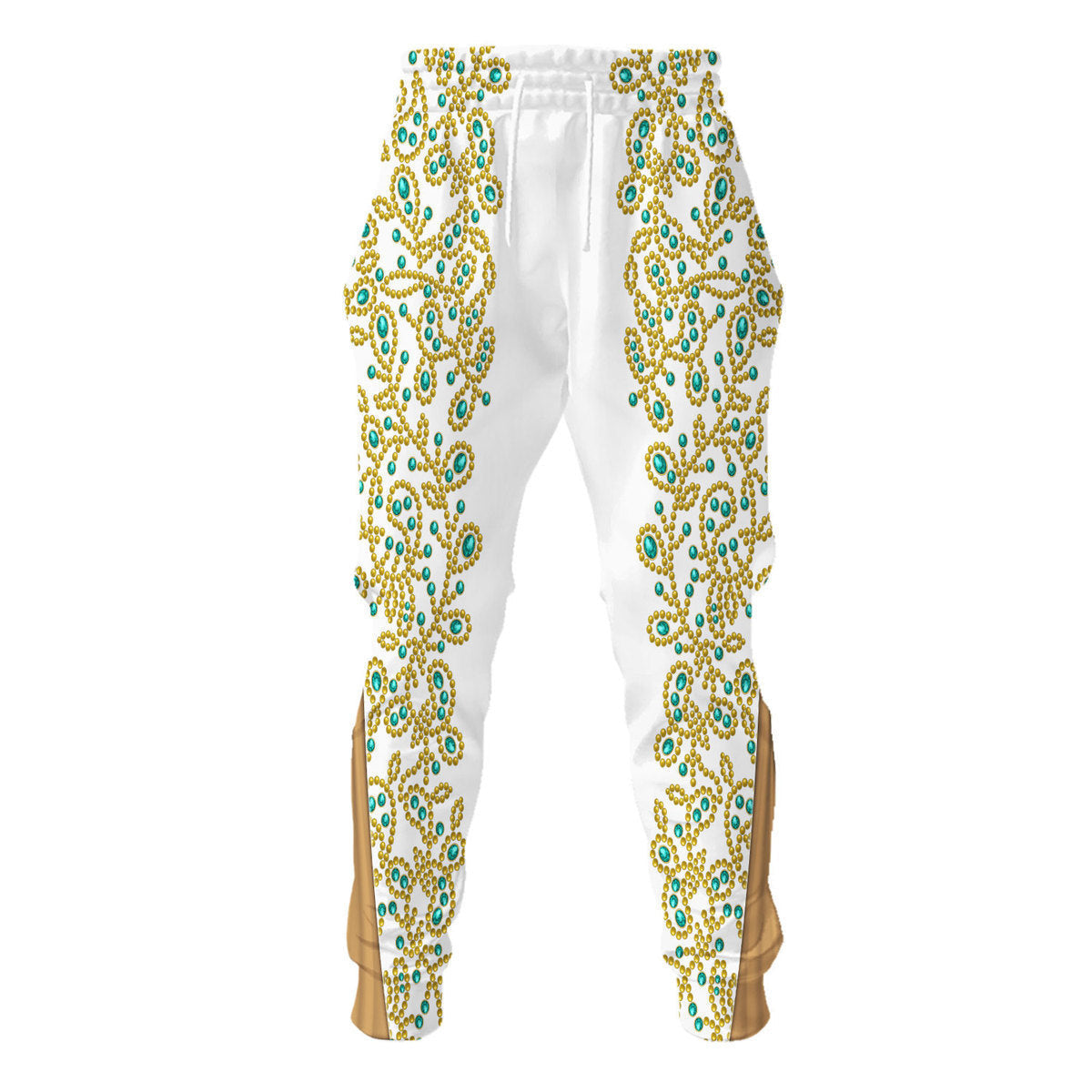 Elvis Spanish Flower - White With Green Stones Costume Hoodie Sweatshirt T-Shirt Tracksuit
